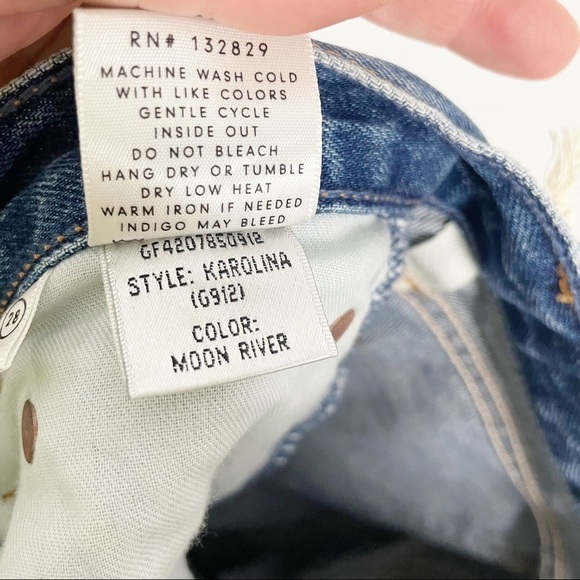 GRLFRND Karolina Distressed High Rise Raw Hem Slim Jeans in Moon River Cotton - Picture 8 of 8